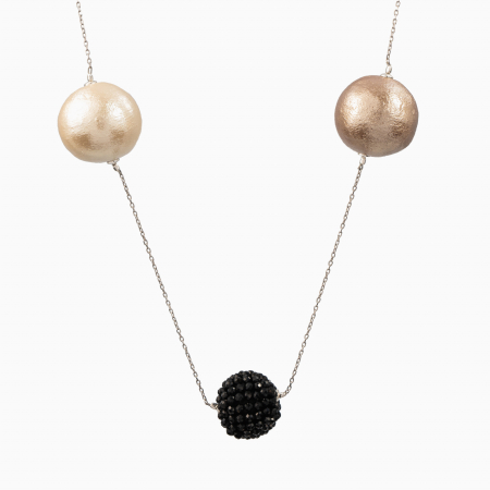 Colier pietre semipretioase spinel negru imitatie perle produse in Japonia de 10 mm 20 mm [1]