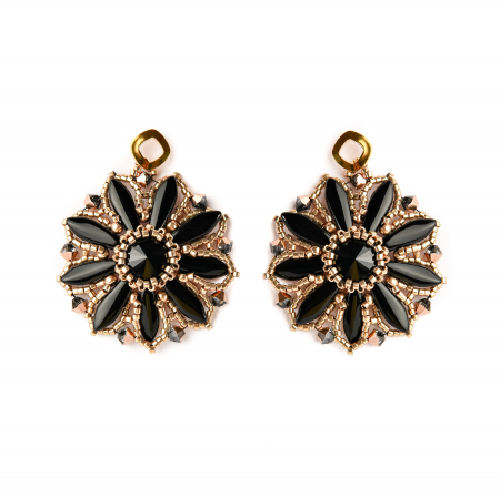 Cercei - Cercei Margareta Black Gold Plated