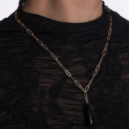 Pandantiv piatra semipretioasa onix brioleta lungime 47 cm [3]