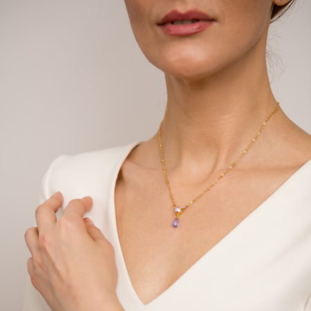 Colier cristale Lavander Golden Plated [1]