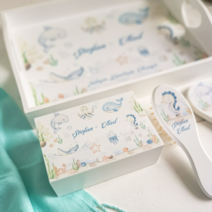 Animale Marine - Tava Mot Personalizata | Set prima aniversare [4]