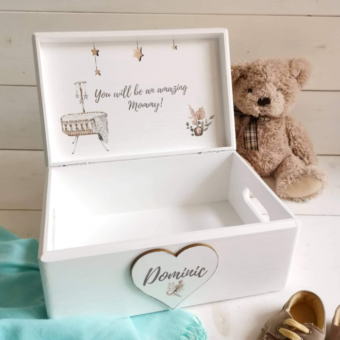Baby Shower - Cutie din lemn personalizata [5]