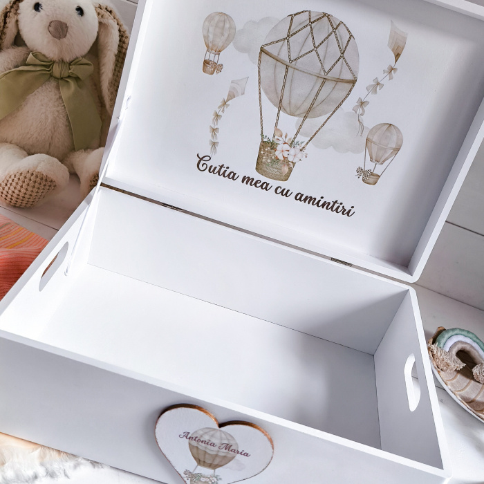 Baloane cu aer cald - Cutie trusou botez | Cutie de amintiri personalizata [3]