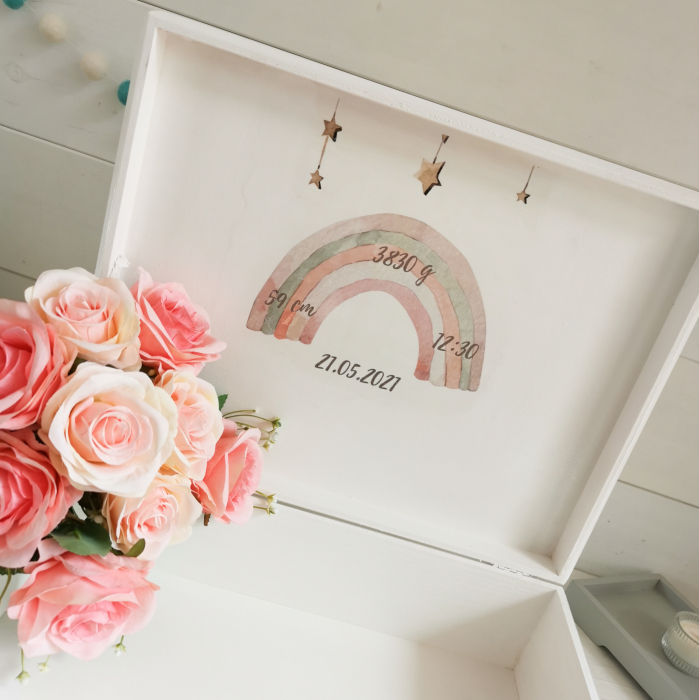 Boho Nursery Girl - Cutie personalizata trusou botez | Cutie de pastrat amintiri [6]