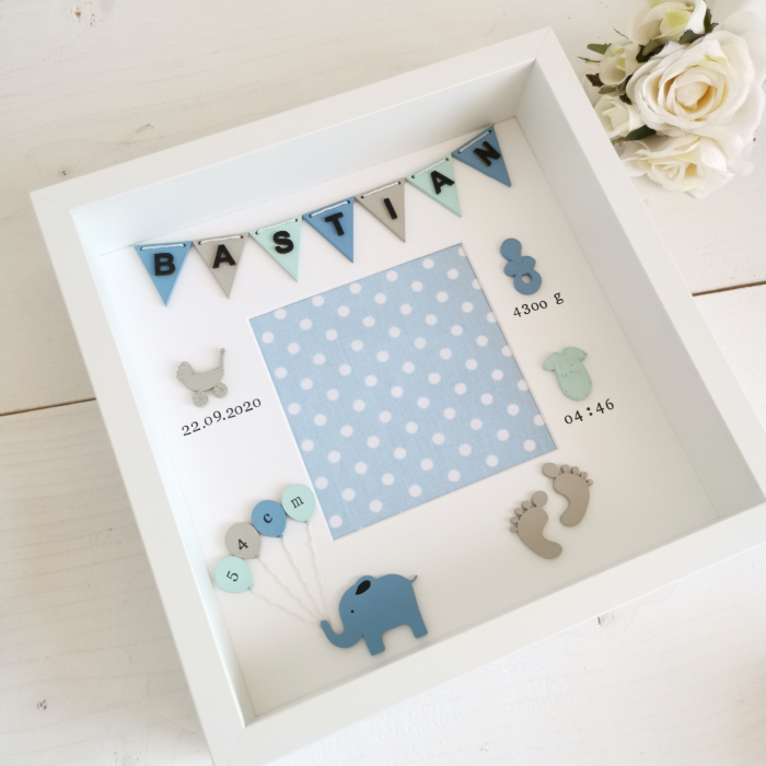 Bunting name - Rama foto personalizata cu nume si detaliile de la nastere [3]