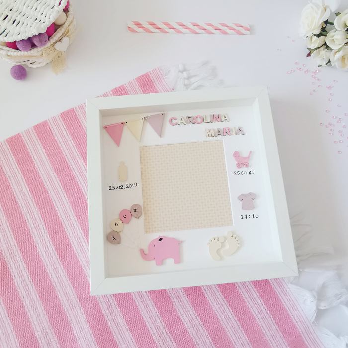 Bunting name Baby Girl - Rama foto personalizata [2]