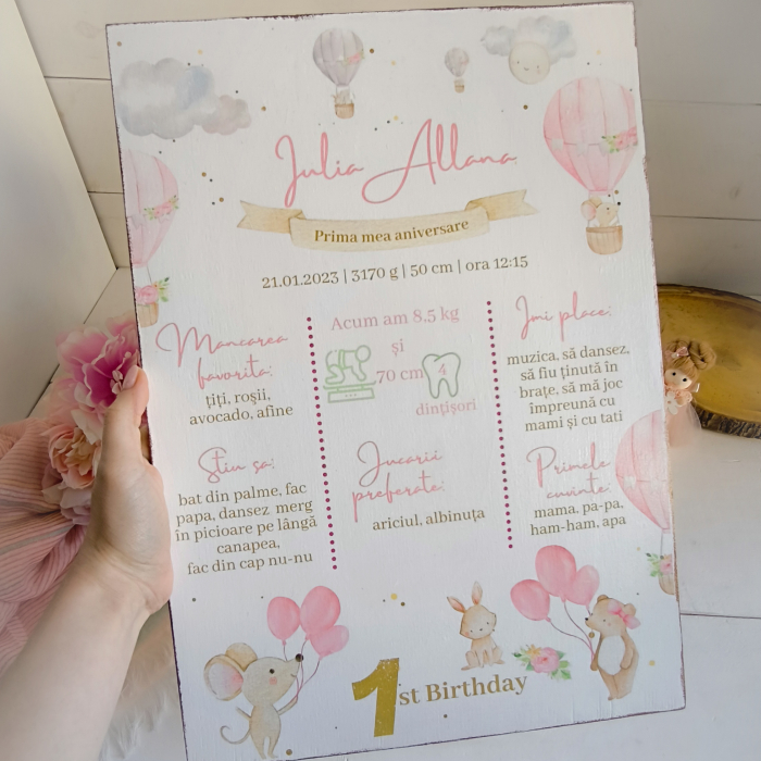 Dreamy Girl| Tablou personalizat din lemn | Milestone Board [2]
