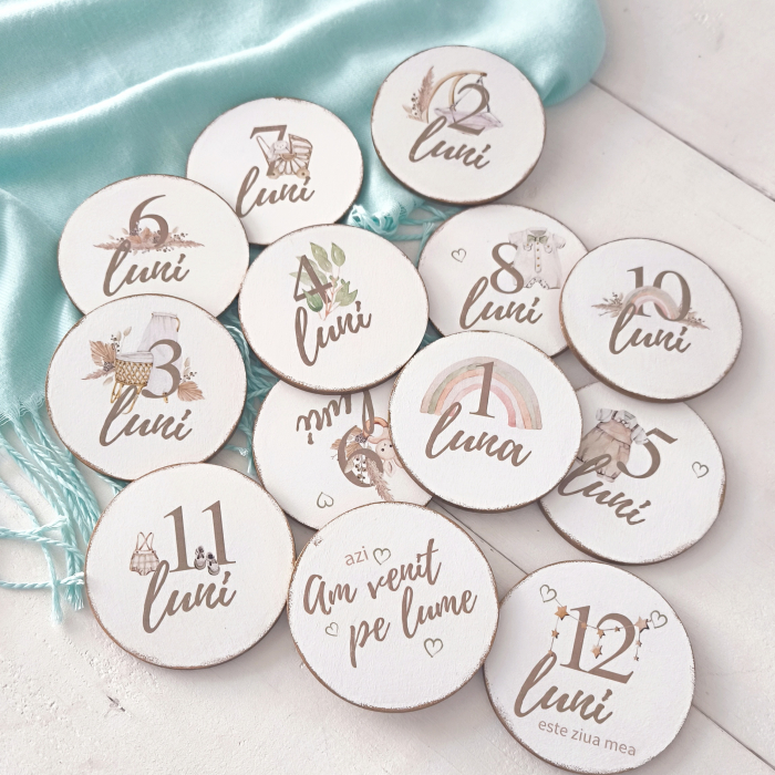 Milestone Cards Boho Nursery Girl | Set carduri poze bebelusi [3]