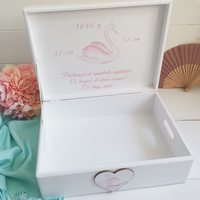 My Swan - Cutie personalizata amintiri sau trusou botez [2]
