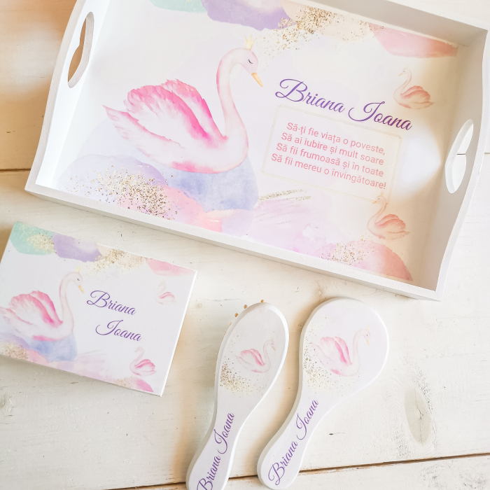 My swan - Set 1 an | tava mot, cutiuta mot, perie si oglinda [2]