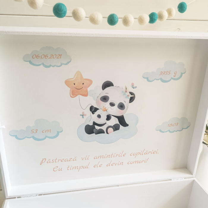 Panda - Cutie personalizata trusou botez | Cutie de pastrat amintiri [5]
