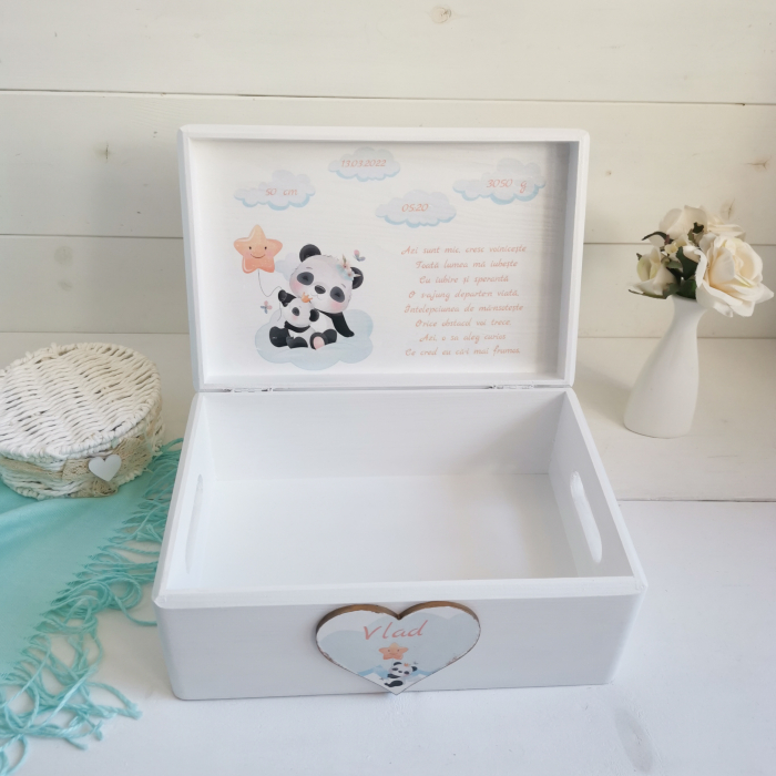 Panda - Cutie personalizata trusou botez | Cutie de pastrat amintiri [10]