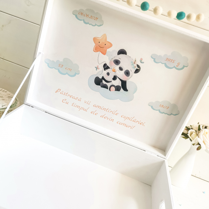 Panda - Cutie personalizata trusou botez | Cutie de pastrat amintiri [6]