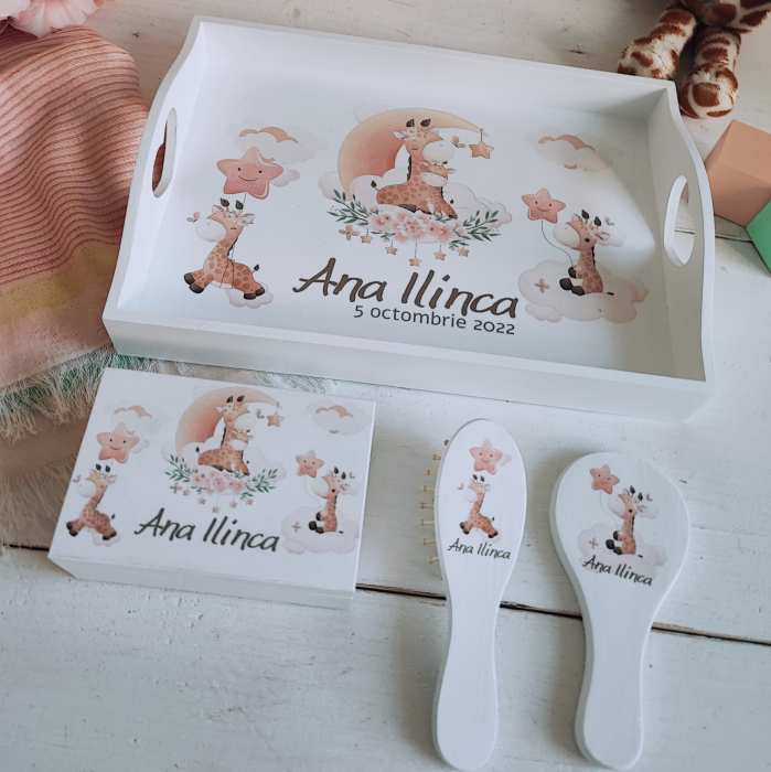 Girafa Set 1 an - tava, cutie mot, perie si oglinda [2]