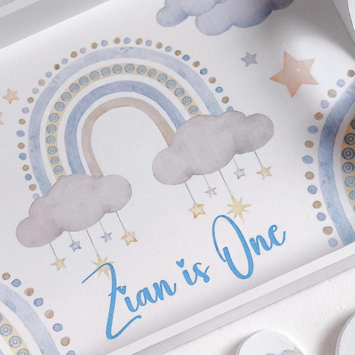Rainbows in the Sky - Tavita Mot Personalizata | Set prima aniversare [3]