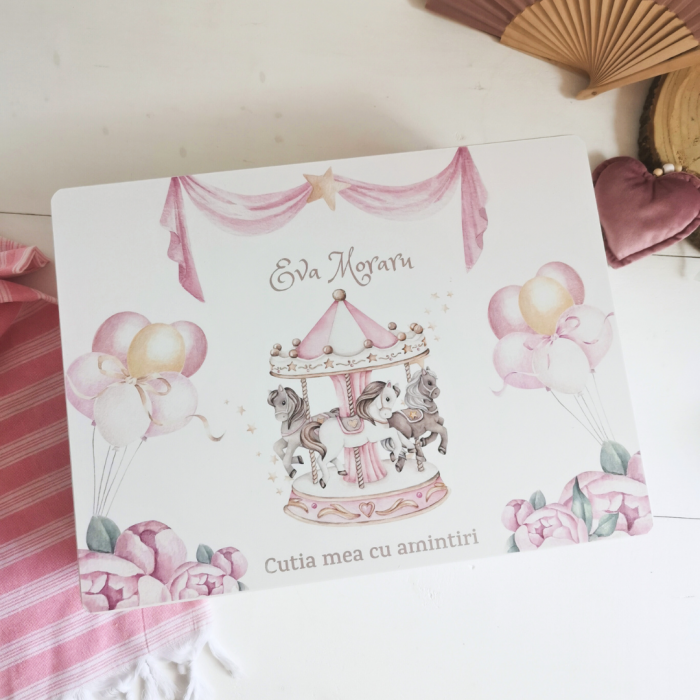 Carusel - Cutie trusou botez | Cutie cu amintiri personalizata [4]