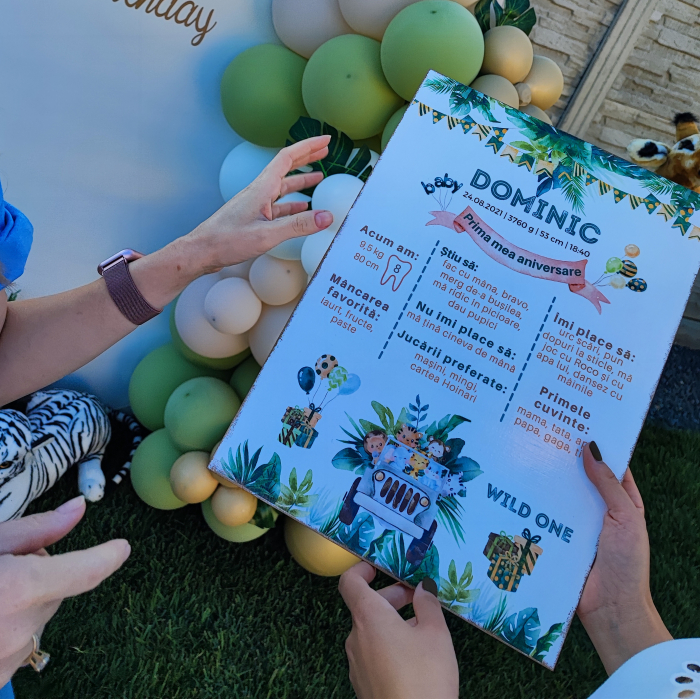 Safari Party | Tablou personalizat din lemn | Milestone Board [4]