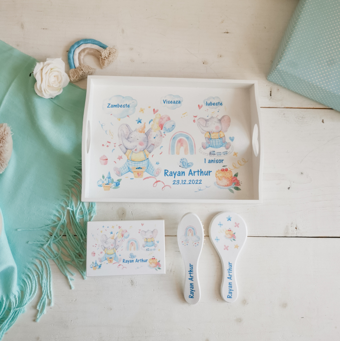 Set 1 an Elefant Jucaus - tava mot, cutie mot, perie si oglinda [4]