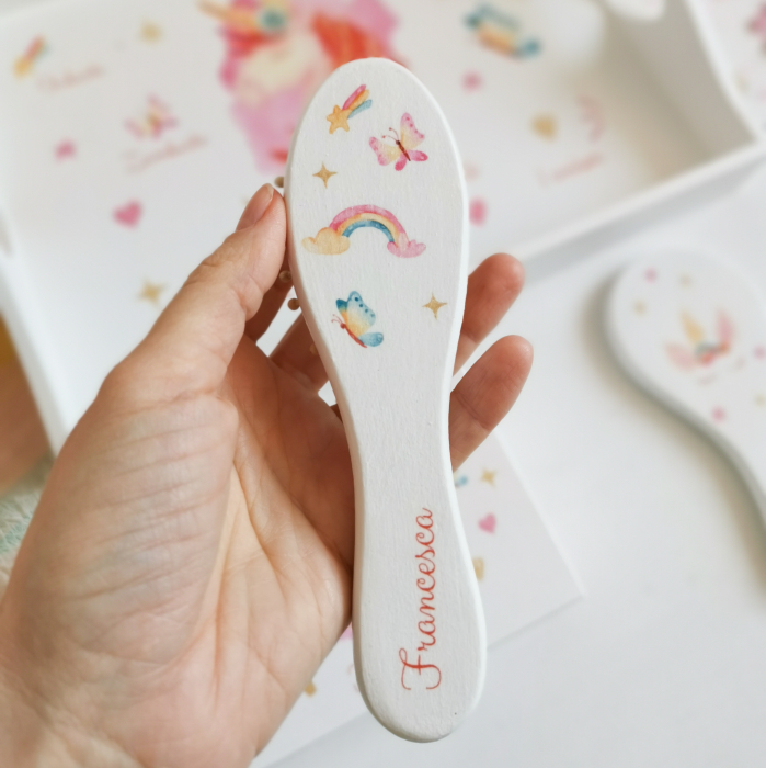 Set 1 an Unicorn - tava, cutie mot, perie si oglinda [6]