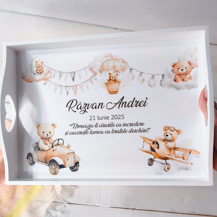 Tava mot personalizata | Tava mot baiat | Set prima aniversare | Teddy Bear Calator [2]
