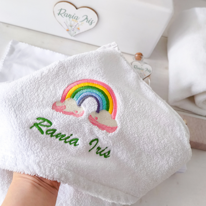 Trusou botez Curcubeu | Personalizat in cutie lemn [3]