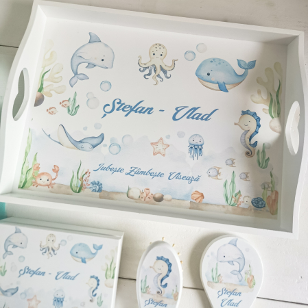 Animale Marine - Tava Mot Personalizata | Set prima aniversare [2]