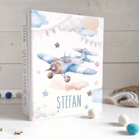 Guestbook - Avion - Guestbook personalizat | Cartea cu ganduri bune