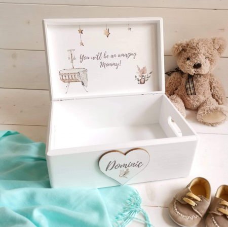Baby Shower - Cutie din lemn personalizata [3]