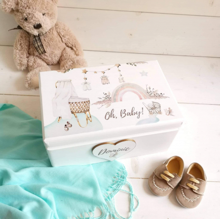 Baby Shower - Cutie din lemn personalizata [1]