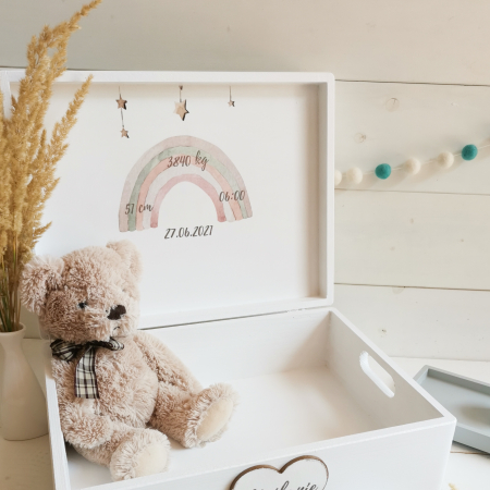 Boho Nursery Girl - Cutie personalizata trusou botez | Cutie de pastrat amintiri [1]