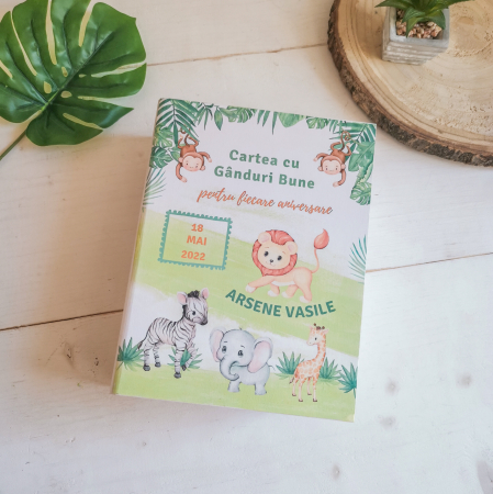 Carte cu ganduri bune Safari - Guestbook personalizat [2]