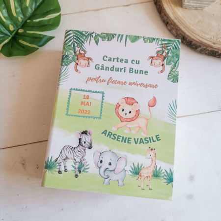 Carte cu ganduri bune Safari - Guestbook personalizat [1]