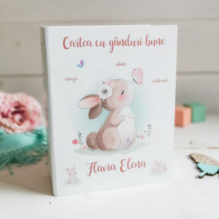Guestbook - Cute Bunny - Guestbook personalizat | Cartea cu ganduri bune