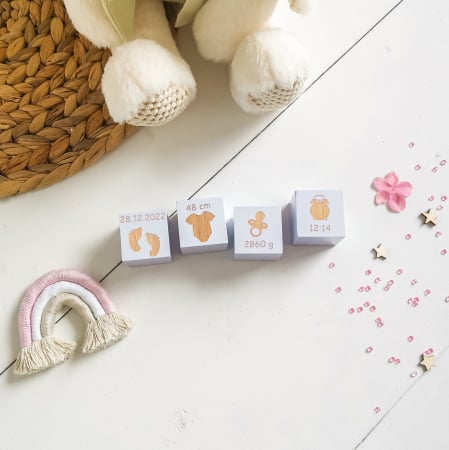 Decoratiuni din lemn - set 4 cuburi cu detaliile de la nastere [11]