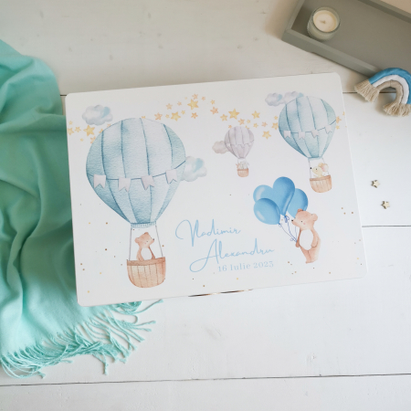 Dreamy Boy Albastru - Cutie trusou botez | Cutie cu amintiri personalizata [1]