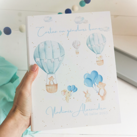 Dreamy Boy Albastru - Guestbook personalizat | Cartea cu ganduri bune [1]