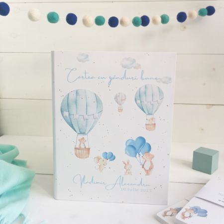 Guestbook - Dreamy Boy Albastru - Guestbook personalizat | Cartea cu ganduri bune