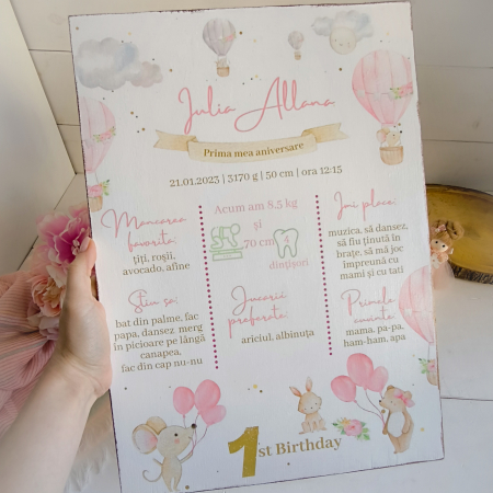 Dreamy Girl| Tablou personalizat din lemn | Milestone Board [1]