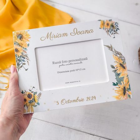Accesorii prima aniversare - Floarea Soarelui - Rama foto 1 an | Rama foto personalizata