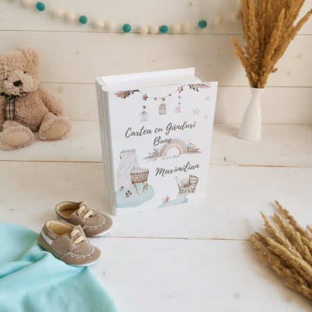 Guestbook personalizat pentru botez | Boho Nursery Boy [3]
