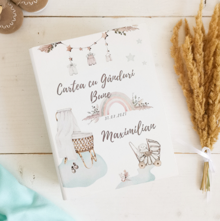 Guestbook personalizat pentru botez | Boho Nursery Boy [2]