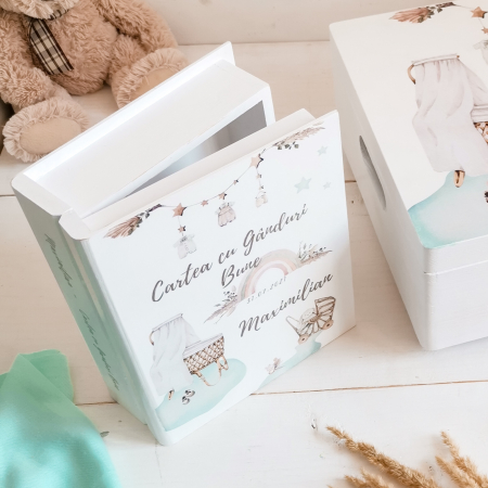 Guestbook personalizat pentru botez | Boho Nursery Boy [4]