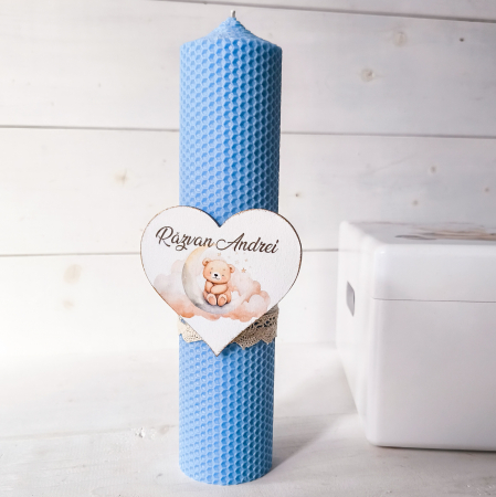 Accesorii botez - Lumanare botez Teddy Bear Calator