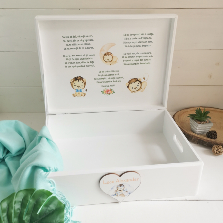 Micul Leu - Cutie personalizata trusou botez | Cutie de pastrat amintiri [3]