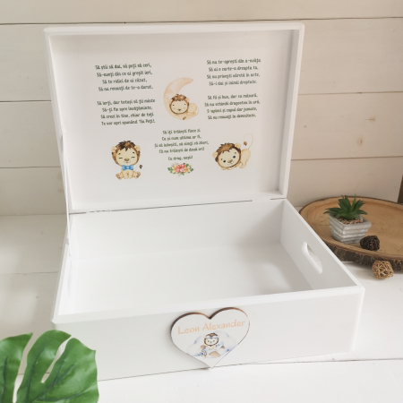 Micul Leu - Cutie personalizata trusou botez | Cutie de pastrat amintiri [2]