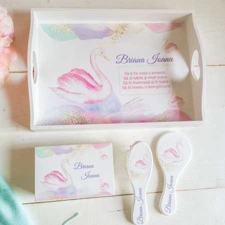 My Swan - My swan - Set 1 an | tava mot, cutiuta mot, perie si oglinda