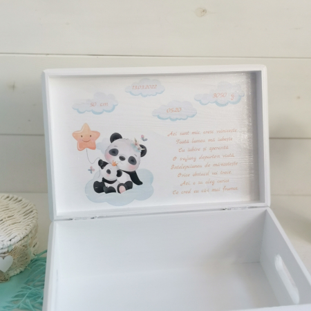 Panda - Cutie personalizata trusou botez | Cutie de pastrat amintiri [8]