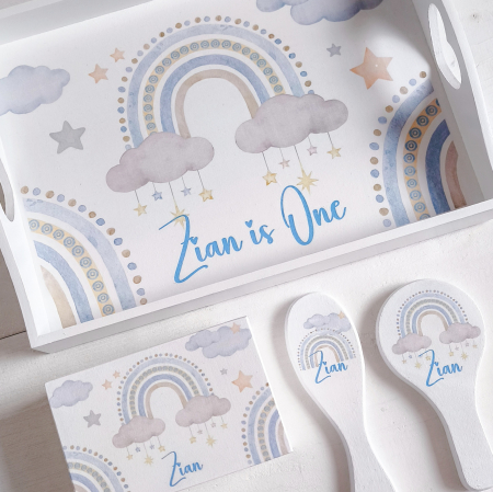 Rainbows in the Sky - Tavita Mot Personalizata | Set prima aniversare [1]