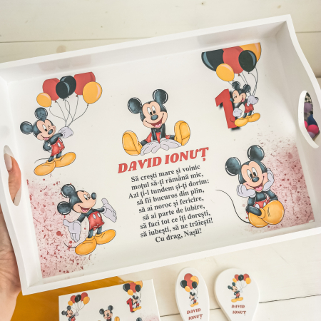 Soricelul Celebru Mickey - Tavita Mot Personalizata | Set prima aniversare [5]
