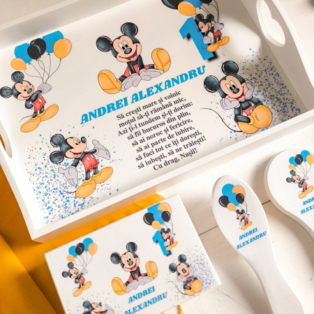 Soricelul Celebru Mickey - Tavita Mot Personalizata | Set prima aniversare [1]